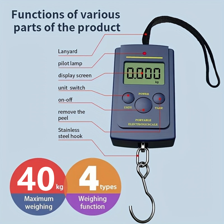 Fishing Equipment Carp - 40kg multifunctionele mini elektronische digitale draagbare