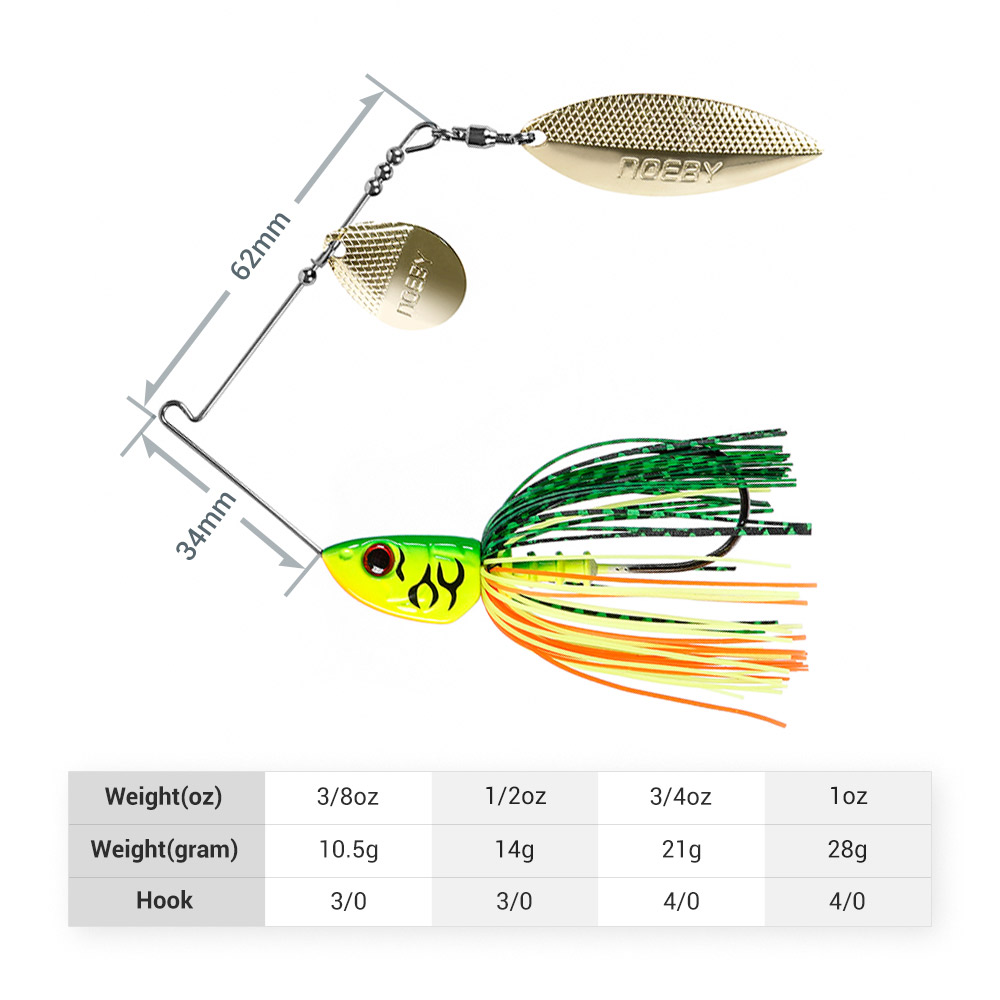 Noeby Spinnerbait 10.5g 14g 21 - Jig Head Lure recensie en prijs